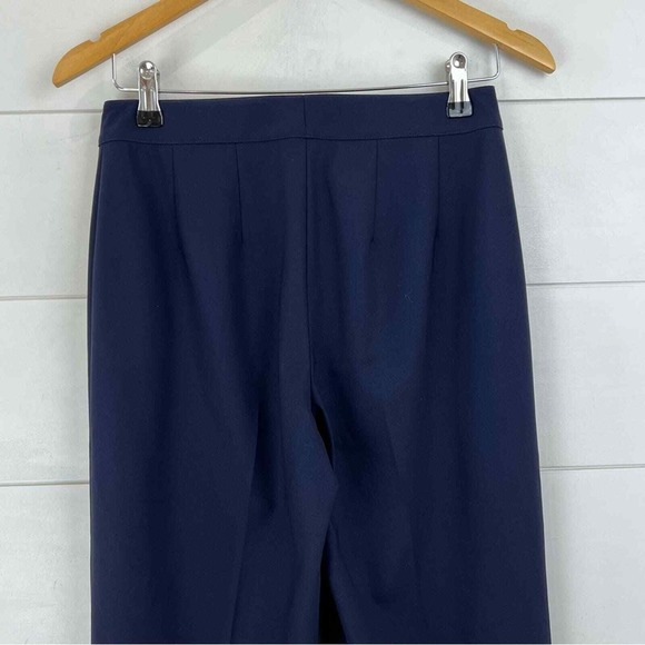 NEW ST. JOHN‎ CAVIAR Diana Navy Wool Stretch Trousers Women 2 - Picture 10 of 13